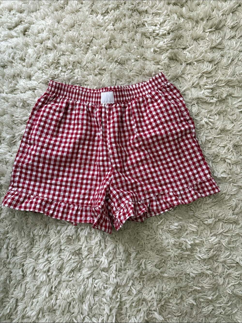 Red Gingham Women's Shorts - Lightweight Summer Style